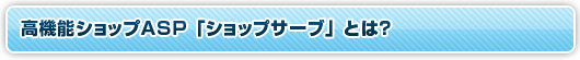 高機能ショップASPショップサーブとは?